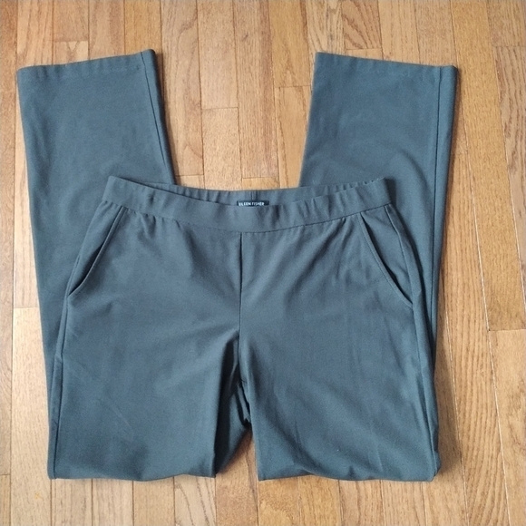 Eileen Fisher Olive Straight Leg Pants M - Picture 2 of 13